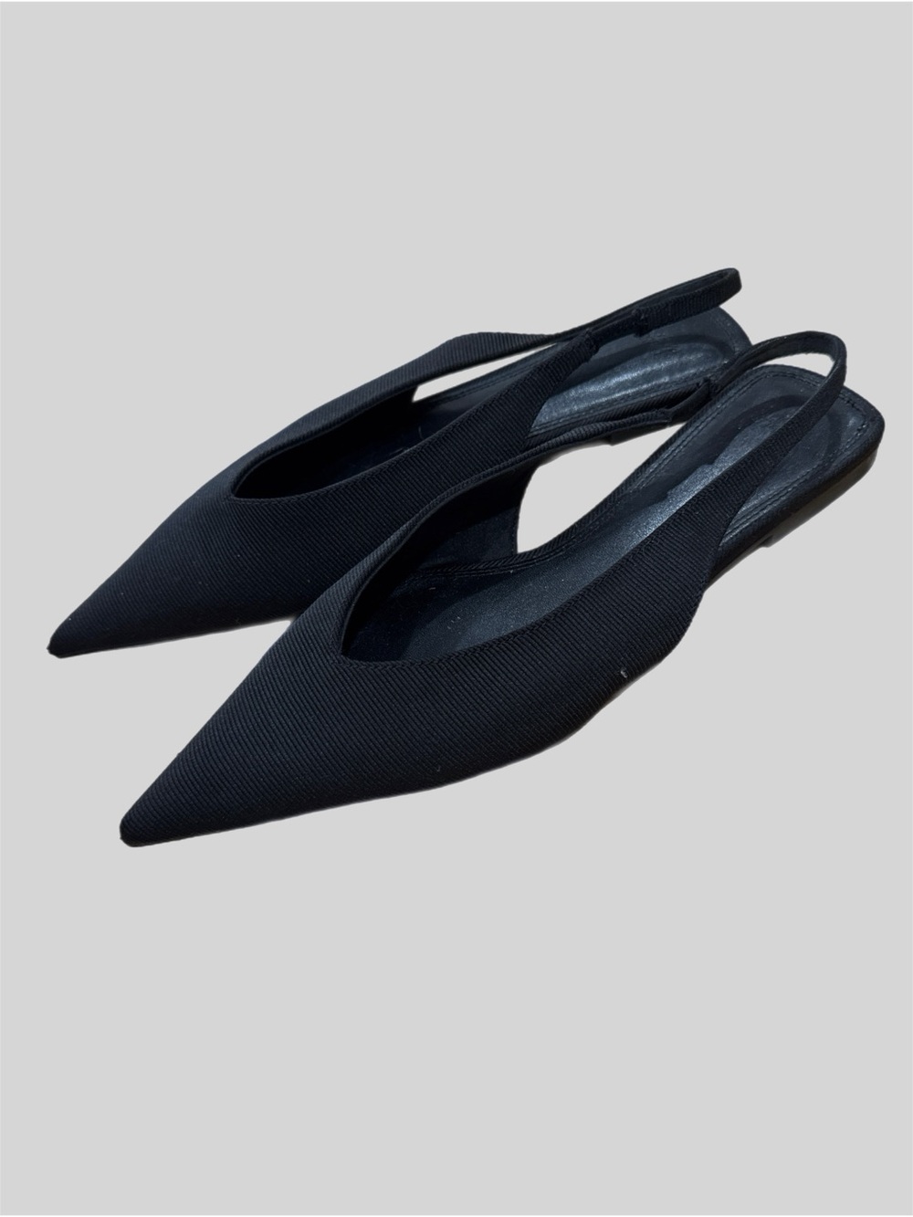 H&M Black Pointed Slingback Flats